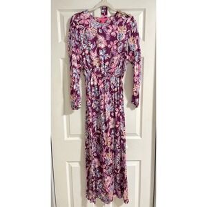 Lilly Pulitzer Leolynn Long Maxi Dress Cherry Tropical With A Twist Size 4 Belt